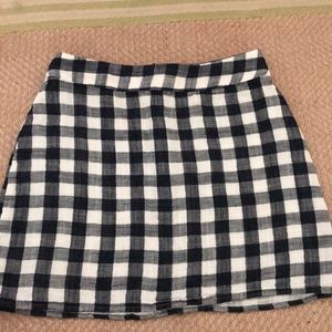 Checkered navy and white skirt
